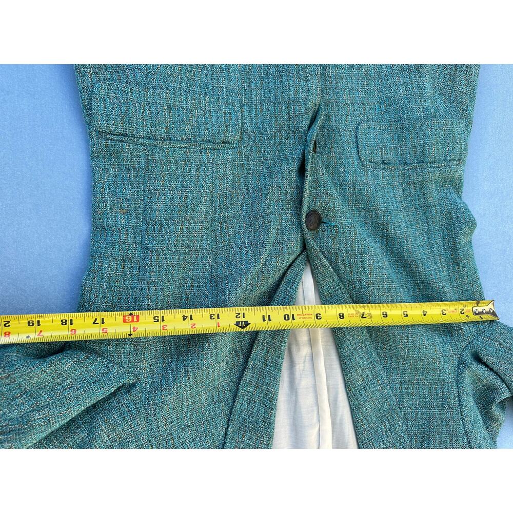 Rag & Bone Tweed Blazer Jacket Size 6 Teal Blue Cotton Linen Silk Blend USA - Picture 6 of 7